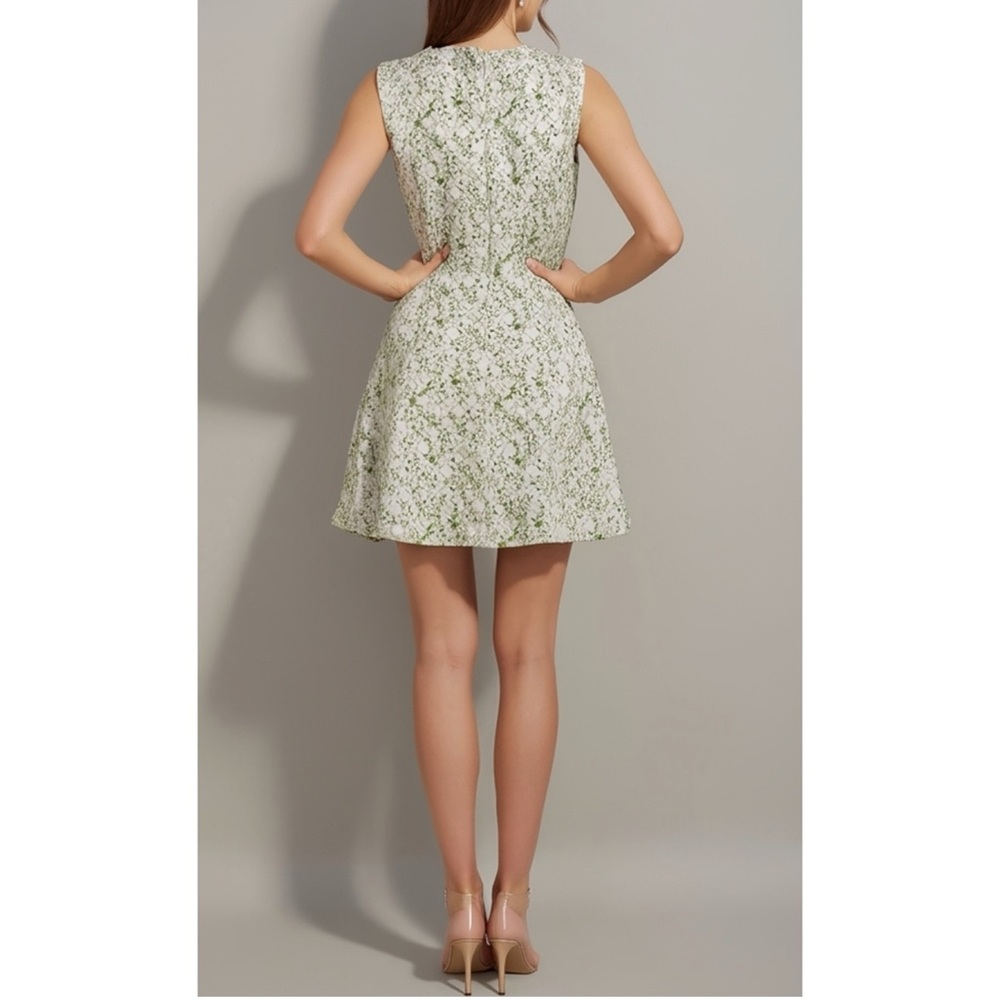Hill House White and Sage Floral Mini Dress - Picture 4 of 12